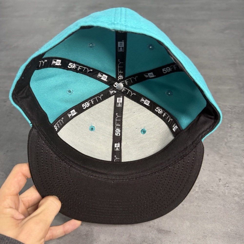 New Era Oakland Athletics A's Hat 59Fifty Cap 7 1/4 Teal Mint Black White Fitted - Picture 7 of 7